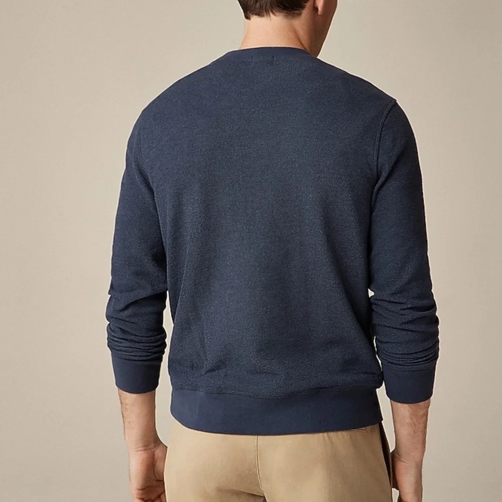 J. Crew‎ Navy Long-sleeve Textures Sweater Tee